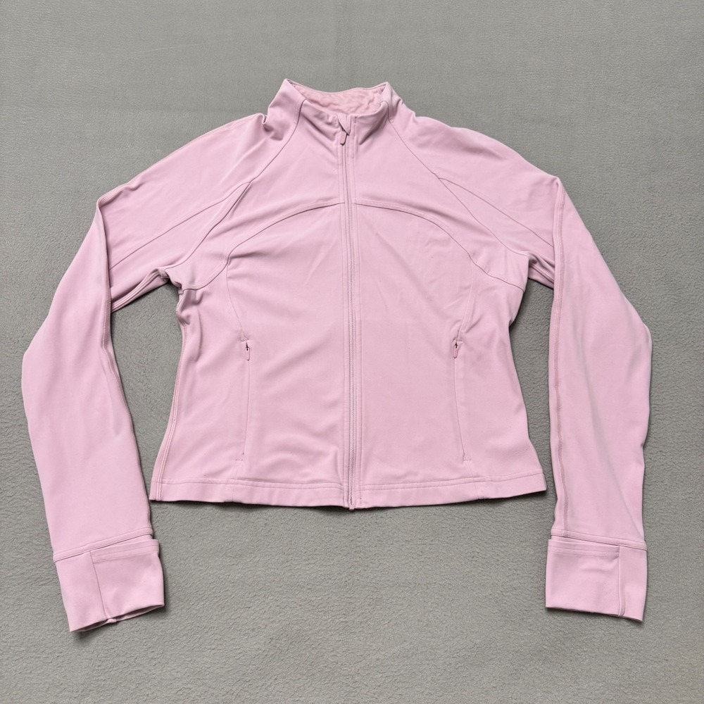 Lululemon Define Cropped Jacket Women 12 Pink Peony Nulu Full Zip Yoga Athletic
